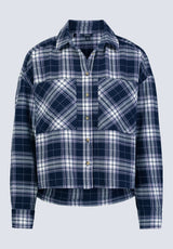 Enid Women's Plaid Shirt, Navy - WT0126F