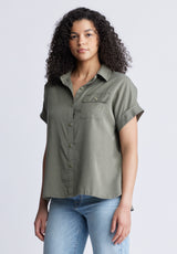 Milly Women's Short Sleeve Shirt, Khaki - WT0132S