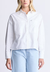 Twyla Women's Boxy Button-Up Shirt, White - WT0170H