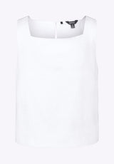 Benedita Women's Sleeveless Linen Top, Off-White - WT0186P