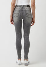 Jean taille mi-haute et coupe skinny pour femme Alexa, gris délavé - BL15671