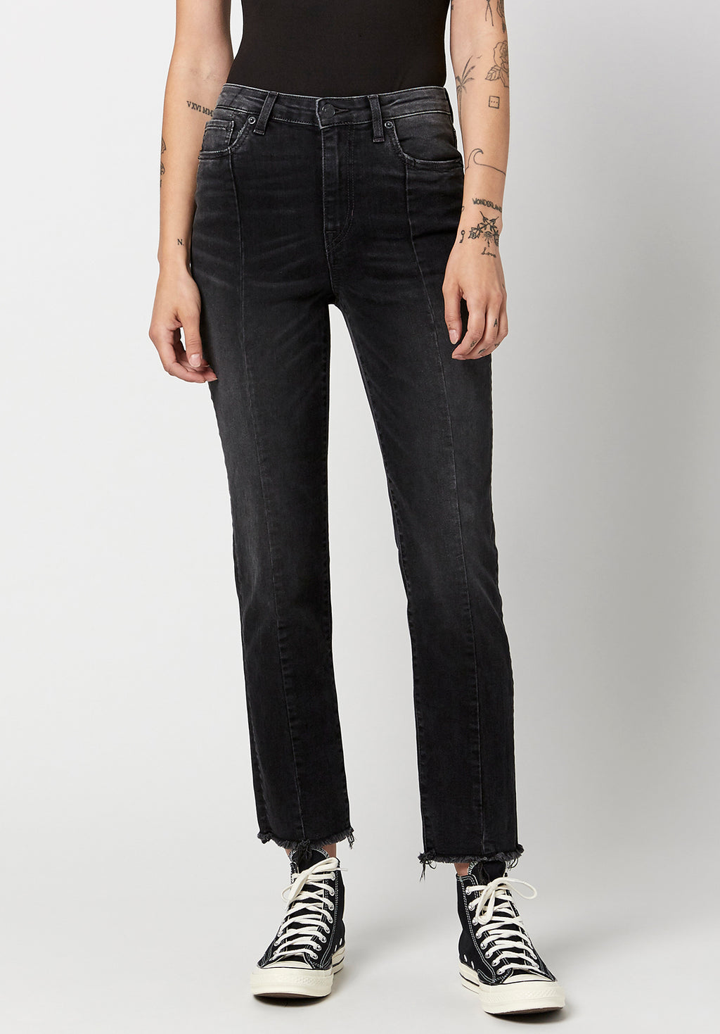 High Rise Straight Jayden Women's Jeans in Dark & Worn – Buffalo Jeans CA