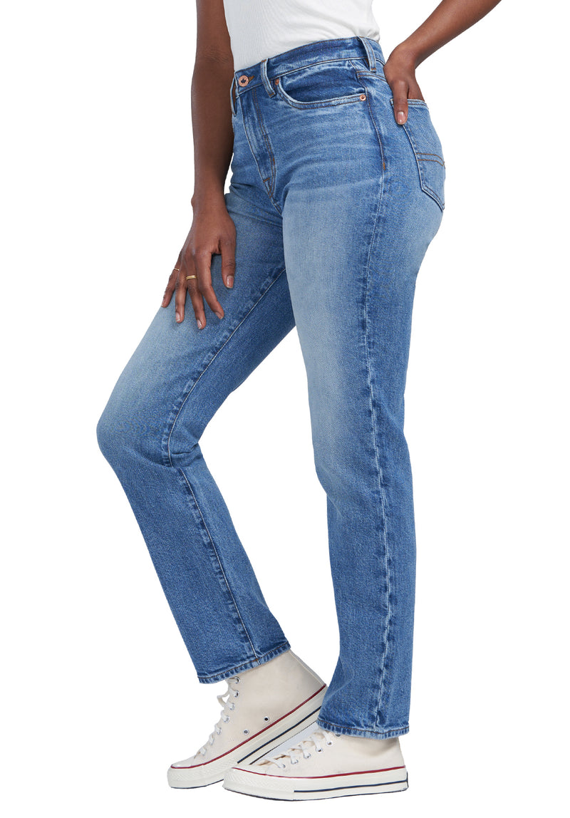 High Rise Straight Jayden Women's Jeans in Veined and Contrasted Blue –  Buffalo Jeans CA