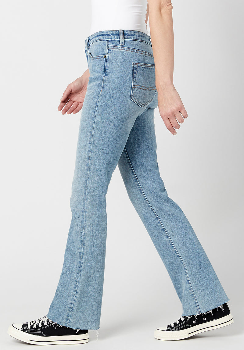 Blue Mid Rise Bootcut Jeans|258866001-Whispy-Blue