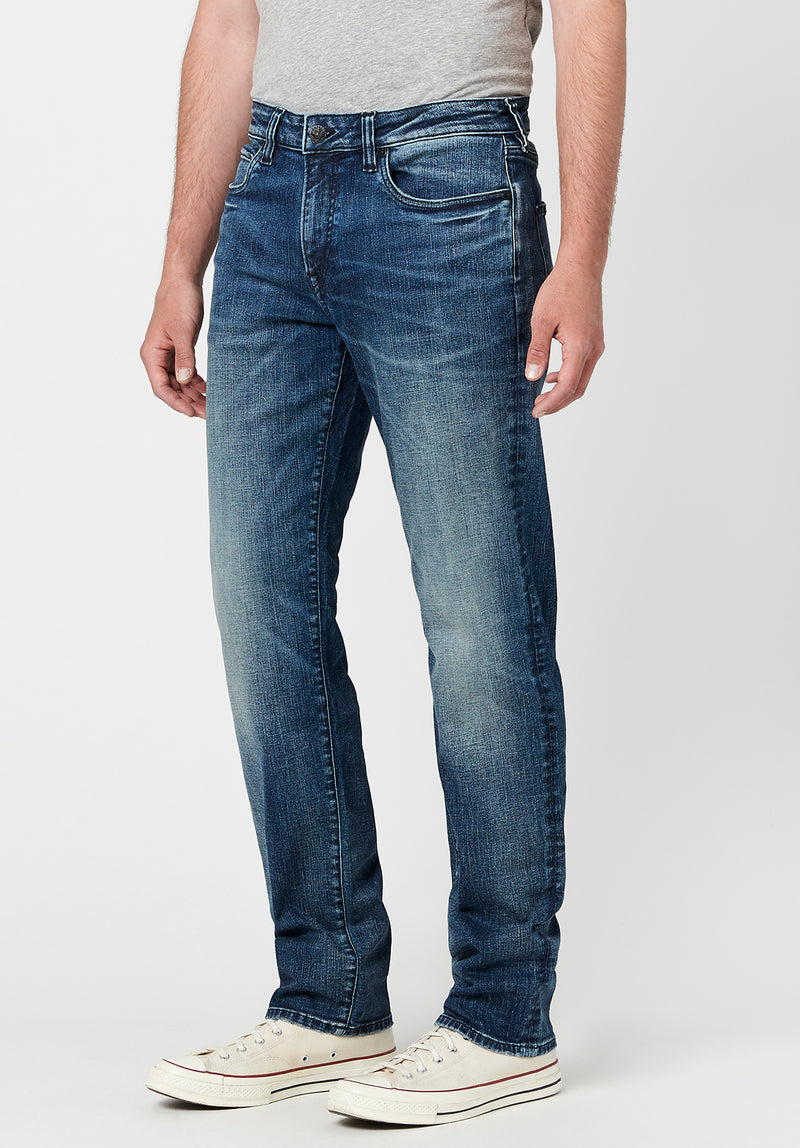 Relaxed Tapered Ben Men's Jeans in Sanded and Veined Indigo - BM22807
