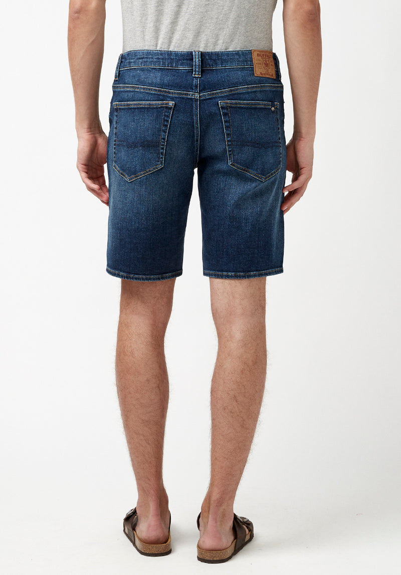 Relaxed Straight Dean Men's Super Stretch Shorts in Veined and Crinkled Blue  – Buffalo Jeans CA